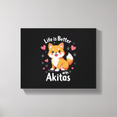 Het beste leven met Akita Tanktop Canvas Afdruk (Voorkant)