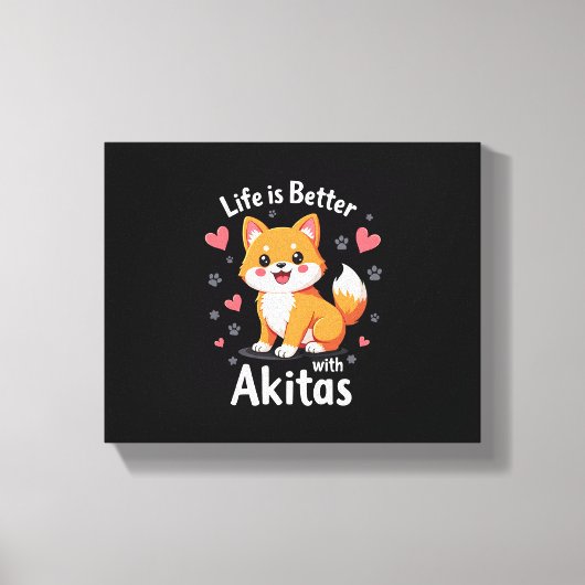Het beste leven met Akita Tanktop Canvas Afdruk (Voorkant)