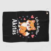 Het beste leven met Akita Tanktop Golfhanddoek (Horizontaal)
