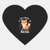 Het beste leven met Akita Tanktop Hart Sticker (Voorkant)