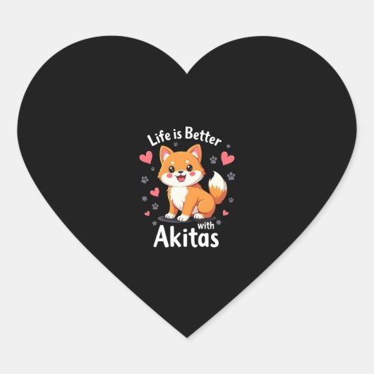 Het beste leven met Akita Tanktop Hart Sticker (Voorkant)