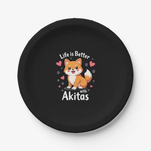 Het beste leven met Akita Tanktop Papieren Bordje (Voorkant)