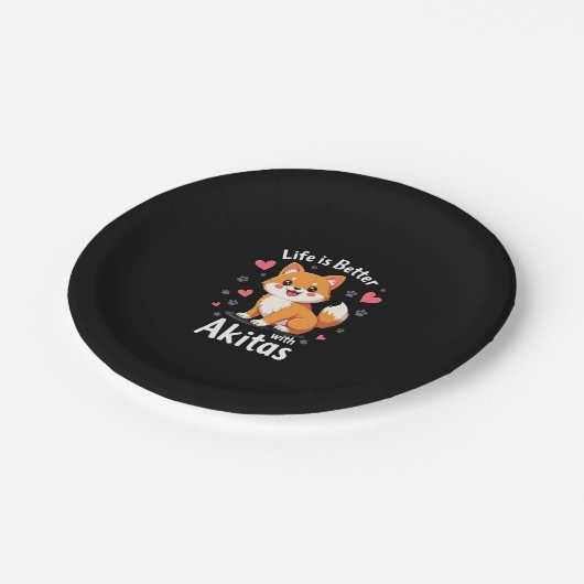Het beste leven met Akita Tanktop Papieren Bordje (Gekanteld)