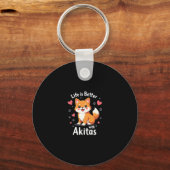 Het beste leven met Akita Tanktop Sleutelhanger (Voorkant)