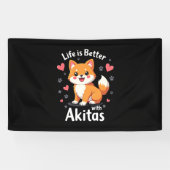 Het beste leven met Akita Tanktop Spandoek (Horizontaal)