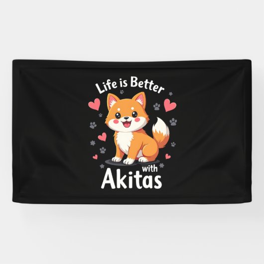 Het beste leven met Akita Tanktop Spandoek (Horizontaal)