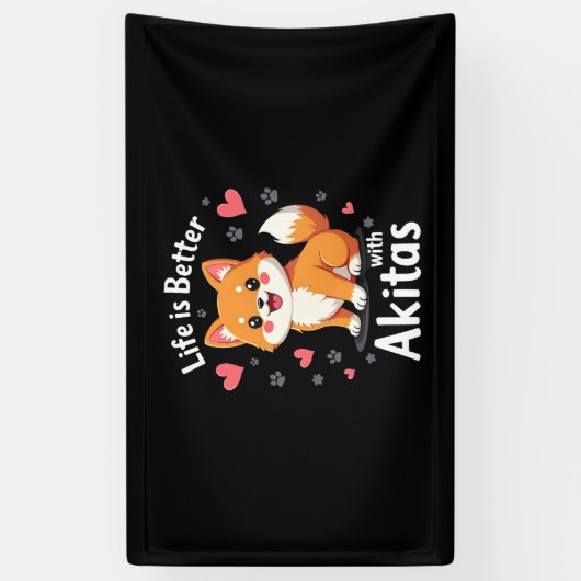 Het beste leven met Akita Tanktop Spandoek (Verticaal)