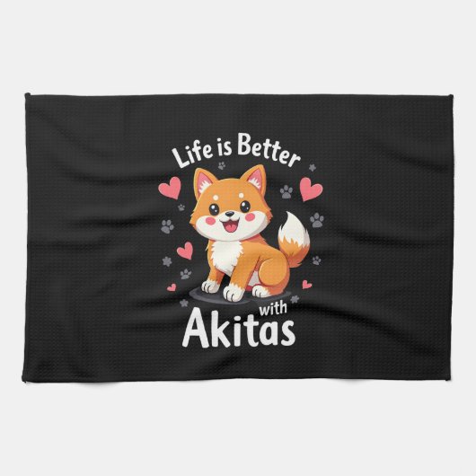 Het beste leven met Akita Tanktop Theedoek (Horizontaal)