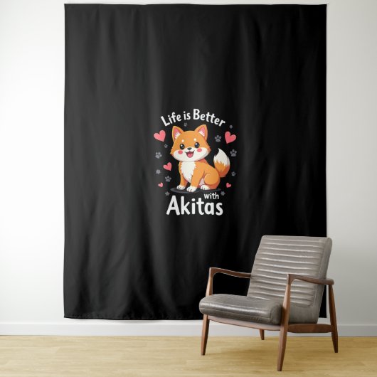 Het beste leven met Akita Tanktop Wandkleed (In situ)