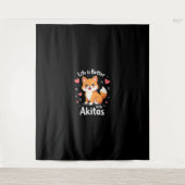 Het beste leven met Akita Tanktop Wandkleed (Voorkant)