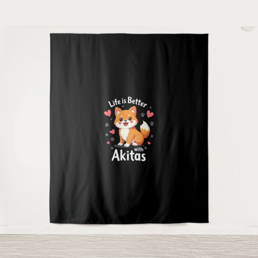 Het beste leven met Akita Tanktop Wandkleed (Voorkant)