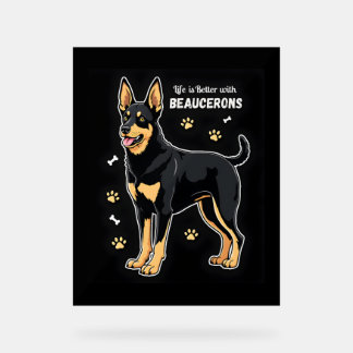 Het beste leven met Beauce Sheepdog Tanktop Acryl Bord