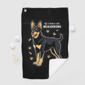 Het beste leven met Beauce Sheepdog Tanktop Golfhanddoek (Insitu)