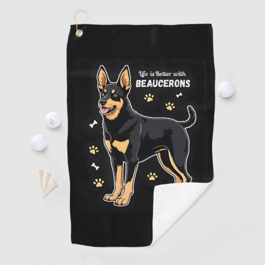 Het beste leven met Beauce Sheepdog Tanktop Golfhanddoek (Insitu)