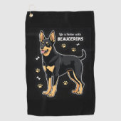 Het beste leven met Beauce Sheepdog Tanktop Golfhanddoek (Voorkant)