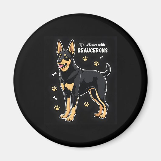 Het beste leven met Beauce Sheepdog Tanktop Magneet (Voorkant)