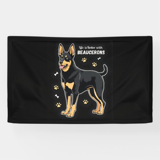 Het beste leven met Beauce Sheepdog Tanktop Spandoek (Horizontaal)