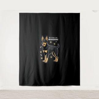 Het beste leven met Beauce Sheepdog Tanktop Wandkleed