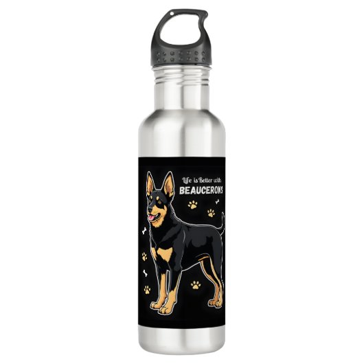 Het beste leven met Beauce Sheepdog Tanktop Waterfles (Voorkant)
