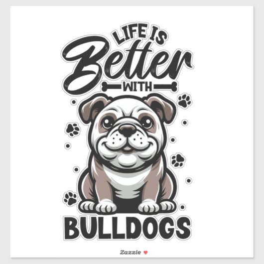 Het beste leven met Bulldog Sticker (Vel)