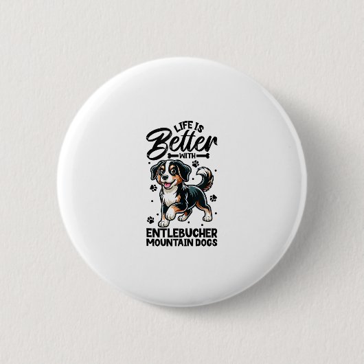 Het beste leven met Entlebucher Mountain Dog Ronde Button 5,7 Cm (Voorkant)