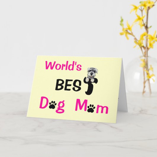 Het beste Mamma van de Hond Kaart (Gele Bloem)