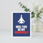 Het beste man zal je zijn mijn wingman briefkaart (Staand voorkant)