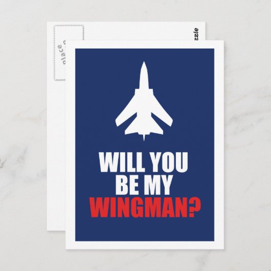 Het beste man zal je zijn mijn wingman briefkaart (Voorkant / Achterkant)