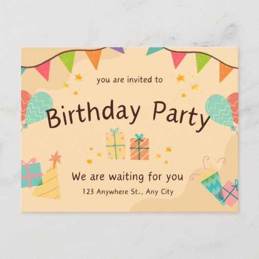 Het beste model voor de verjaardag uitnodiging (Voorkant)