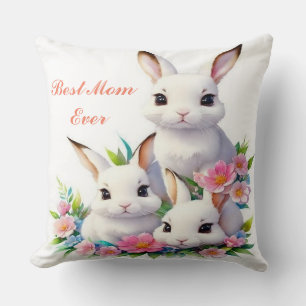 Het "Beste Moeder Ooit" Bunny Sierkussen