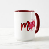 Het Beste Moeder Roze Rode Rozen Hart Script Mok (Voorkant rechts)