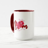 Het Beste Moeder Roze Rode Rozen Hart Script Mok (Voorkant links)