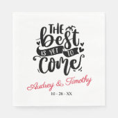 Het beste moet nog komen bruiloft gepersonaliseerd servet (Voorkant)