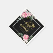 Het beste moet nog komen Hot Pink Floral Afstudeer Servet (Hoek)