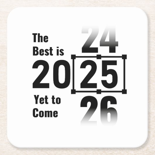 Het beste moet nog komen in 2025 kartonnen onderzetters (Voorkant)