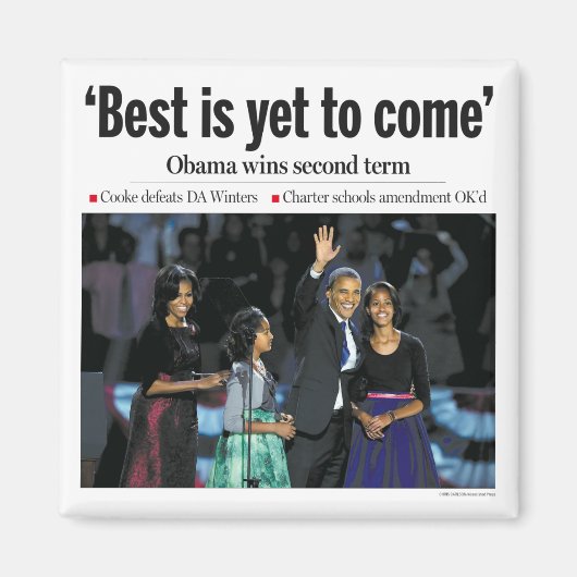 "Het beste moet nog komen" Obama Magnet (Voorkant)