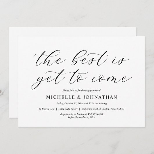 Het beste moet nog komen, Onze Verlovingsfeest Kaart (Voorkant / Achterkant)