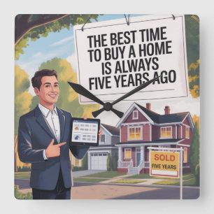 Het Beste Moment Om Een Huis Te Kopen Is Altijd Vi Vierkante Klok