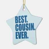 Het beste. Neef. Ooit. (blauw) Keramisch Ornament (Links)