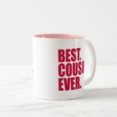 Het beste. Neef. Ooit. (roze) Tweekleurige Koffiemok (Voorkant rechts)