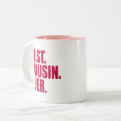 Het beste. Neef. Ooit. (roze) Tweekleurige Koffiemok (Voorkant links)