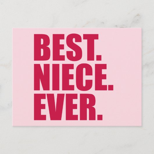 Het beste. Nichtje. Ooit. (roze) Briefkaart (Voorkant)