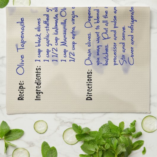 Het beste olijfkapje theedoek (Gevouwen)