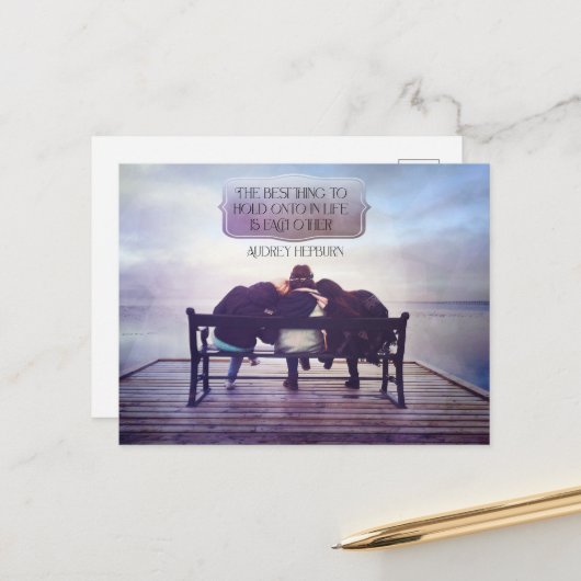 Het beste om vast te houden in het leven briefkaart (Voorkant / Achterkant in situ)