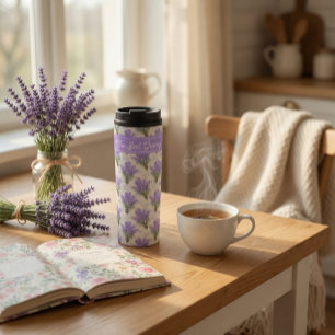 Het beste oma lavendel bloemig roestvrij staal thermosbeker