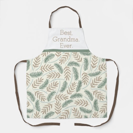 Het beste. Oma. Ooit. Neutraal winterbotanisch Schort (Voorkant)