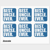 Het beste. Oom. Ooit. (blauw) Vierkante Sticker (Vel)
