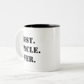 Het beste. Oom. Ooit. Zwarte Stencil Tweekleurige Koffiemok (Voorkant links)