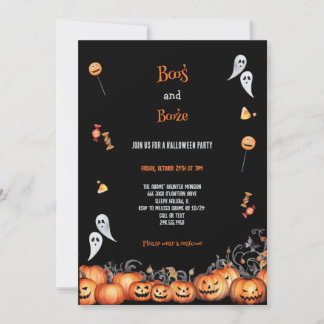 HET BESTE ORANJE EN GRIJZE HALLOWEEN FEEST KAART