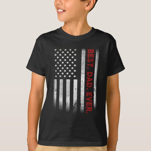Het beste. Papa. Ooit. American Flag Vaderdag Cade T-shirt (Voorkant)
